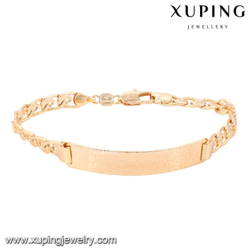 74626 Xuping personalizado fecho magnético preço competitivo simples correntes de ouro pulseira com liga de cobre